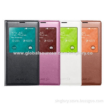 Original Leather Mobile Phone Cases for Samsung Galaxy S5/V, Durable and Beautiful